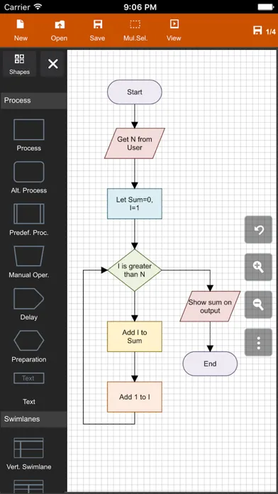 Tangkapan skrin Flowdia Diagrams