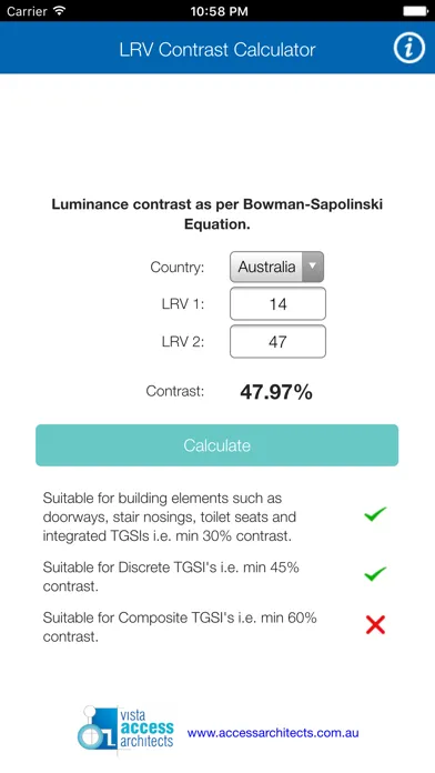 LRV Contrast Calculator Ekran Görüntüleri