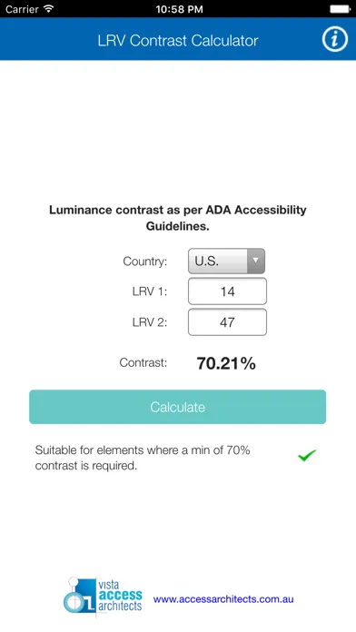 LRV Contrast Calculator Ekran Görüntüleri