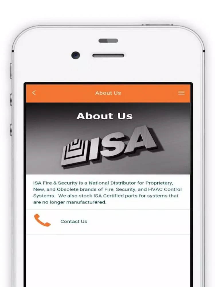 Screenshot di ISA Fire And Security E-Commerce iPad 