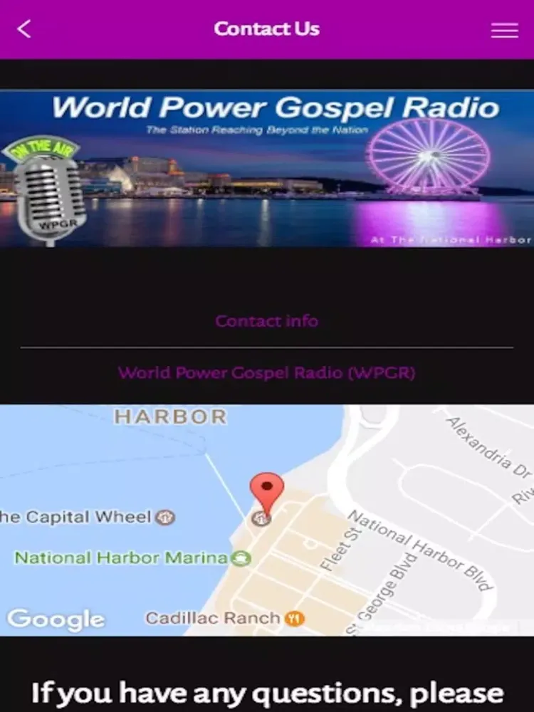 Tangkapan layar World Power Gospel Radio iPad 