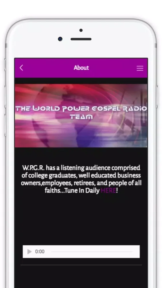Tangkapan layar World Power Gospel Radio