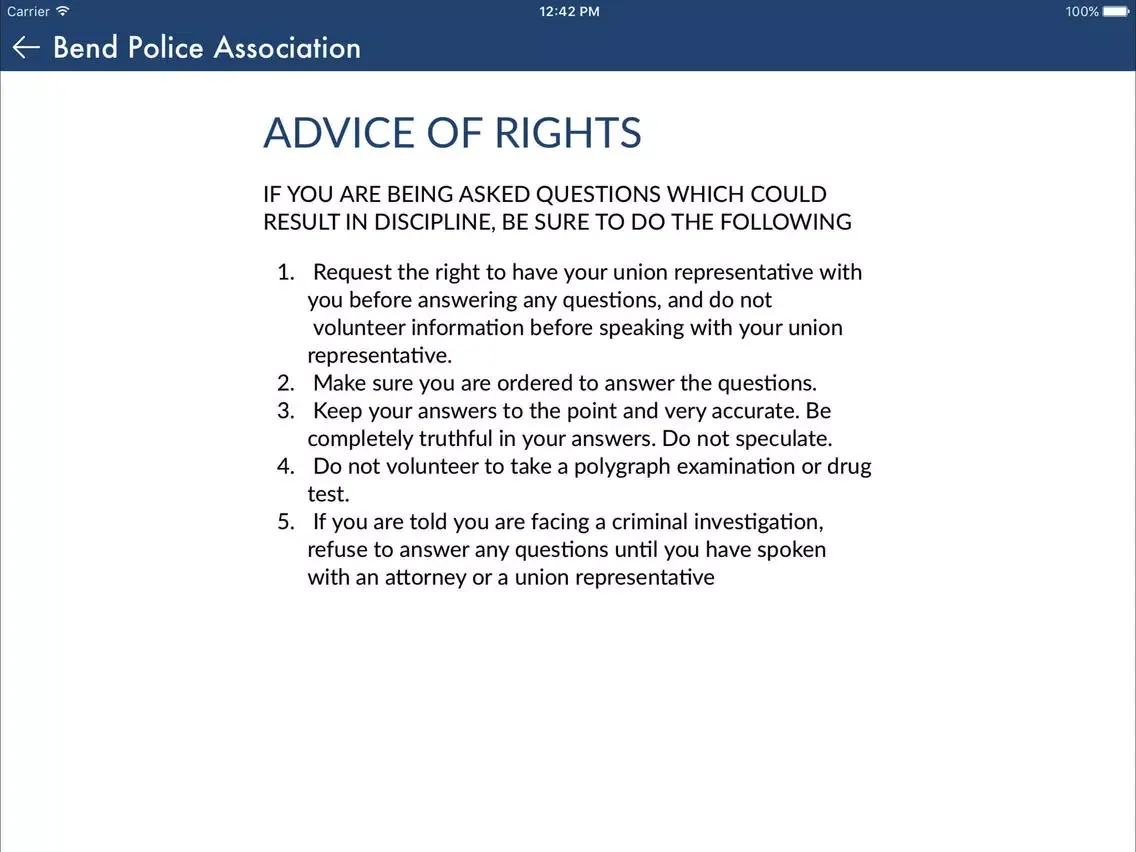 Bend Police Association iPad 应用截图