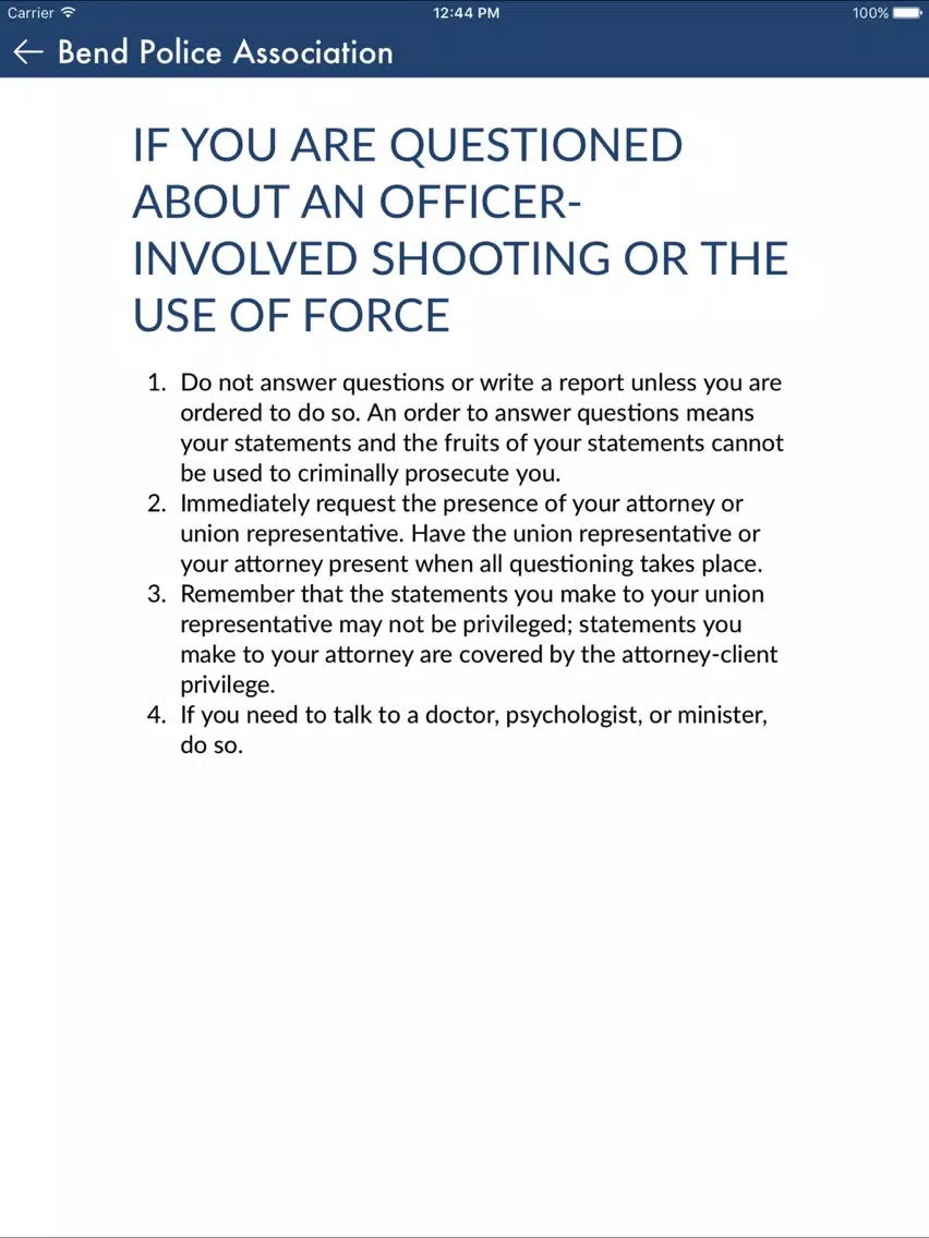 Bend Police Association iPad 应用截图