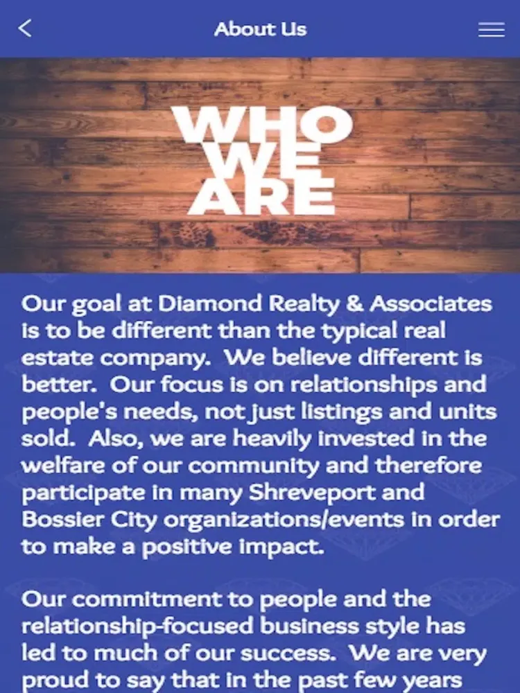 Tangkapan layar Diamond Realty and Associates iPad 