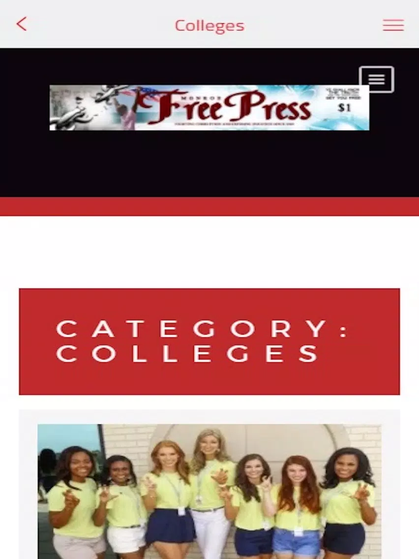 Ảnh chụp màn hình của Monroe Free Press iPad 