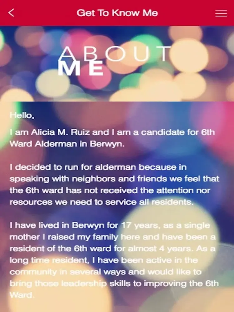 Alicia M Ruiz - 6th Ward - Berwyn iPad  Screenshots