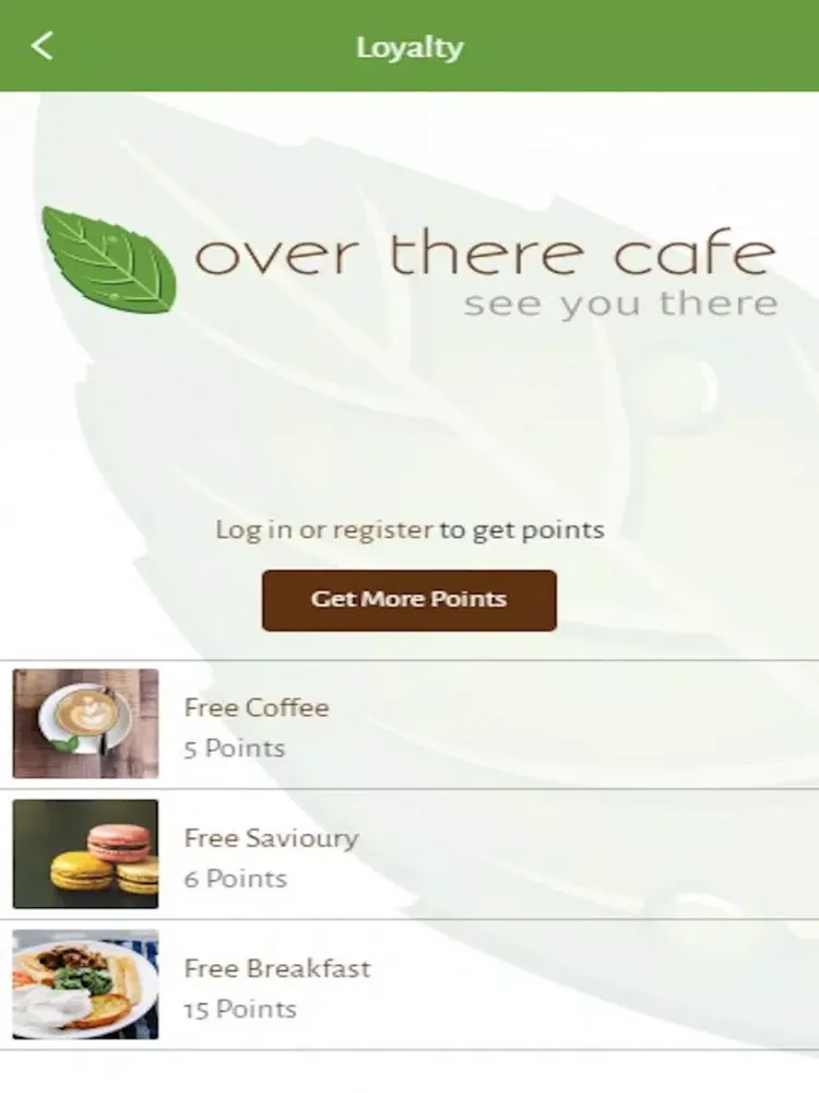 Tangkapan layar Over There Cafe iPad 