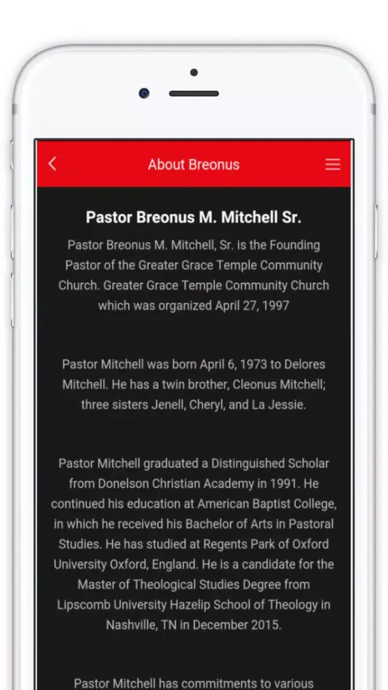 Ảnh chụp màn hình của Breonus Mitchell Ministries