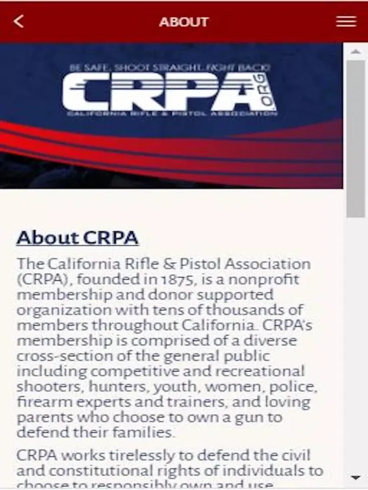 CRPA - California Rifle & Pistol Association iPad  سکرین شاٹس