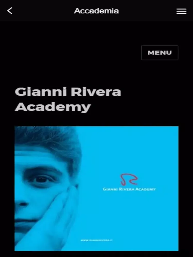 Tangkapan layar Gianni Rivera Official APP iPad 