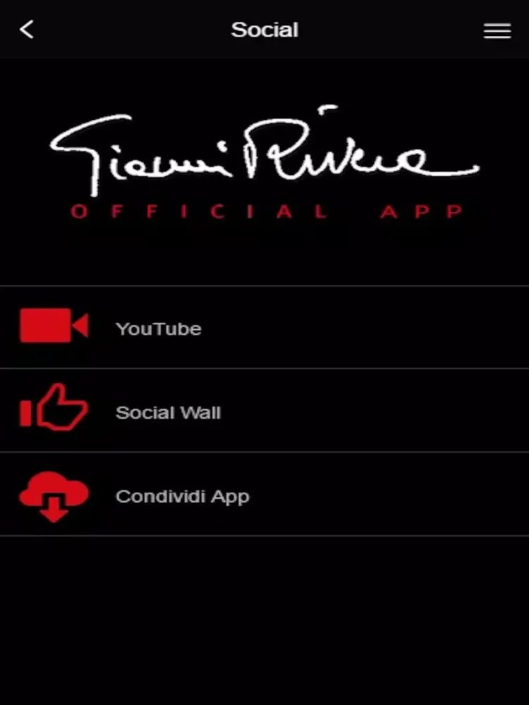 Tangkapan layar Gianni Rivera Official APP iPad 