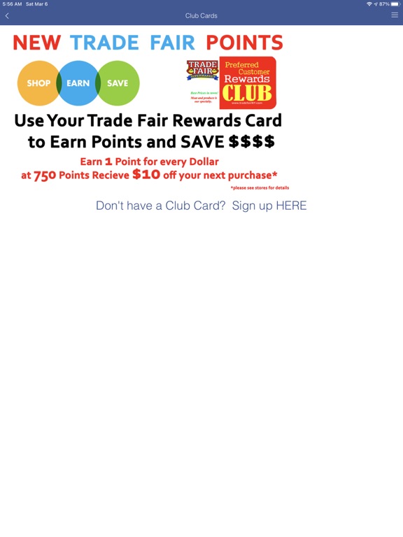 Capturas de pantalla de Trade Fair Supermarkets iPad 