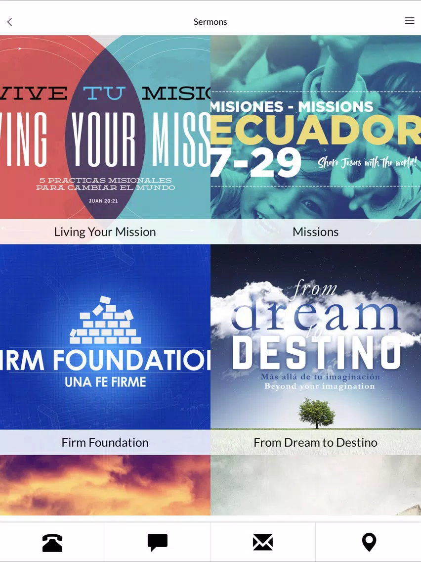 Tangkapan skrin Destino Covenant Church iPad 