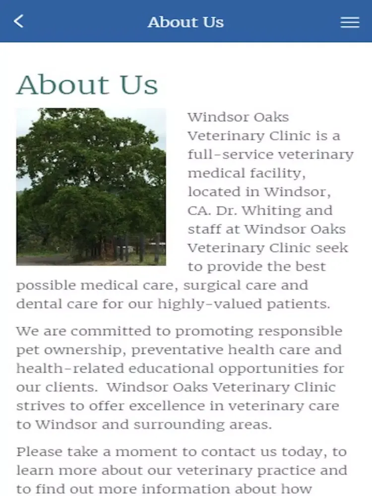 Windsor Oaks Veterinary Clinic iPad  স্ক্রিনশট