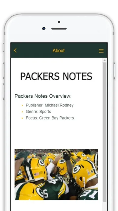 Tangkapan skrin Official Mobile App of PackersNotes.com