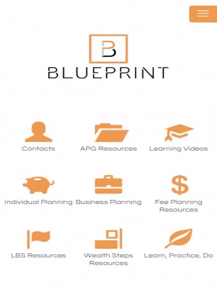 Tangkapan layar Blueprint Advisor App iPad 