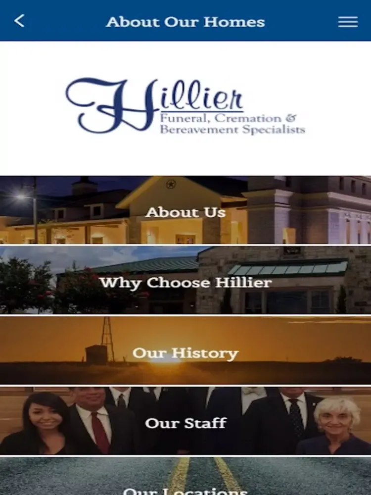 Zrzuty ekranu Hillier Funeral Homes iPad 