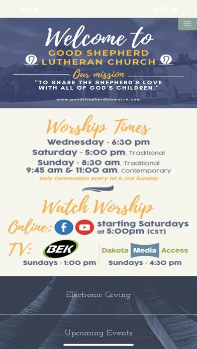 Tangkapan skrin Good Shepherd Lutheran ND