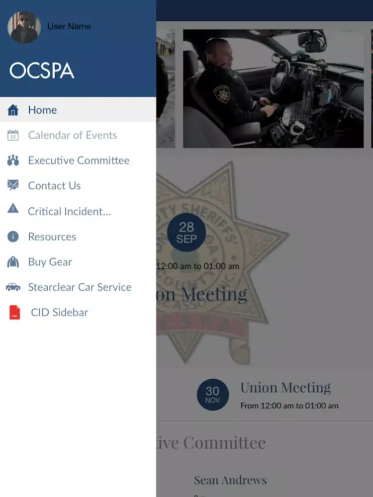 Capturas de pantalla de Onondaga County Sheriff's Police Association iPad 