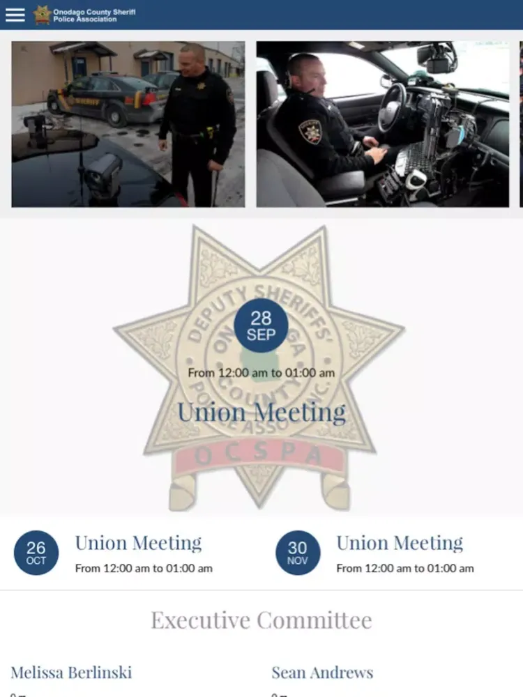 Capturas de pantalla de Onondaga County Sheriff's Police Association iPad 