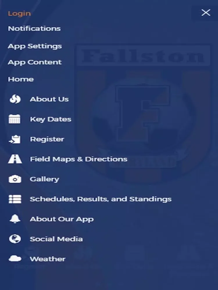 Tangkapan skrin Fallston Soccer iPad 