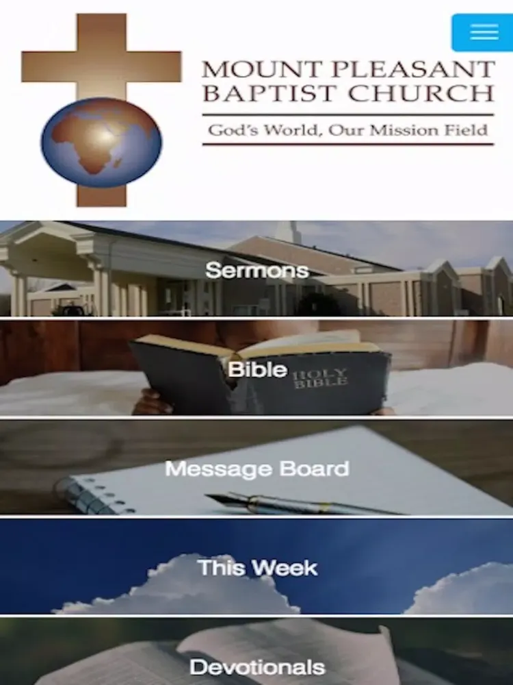 Capturas de tela do Mount Pleasant Baptist iPad 