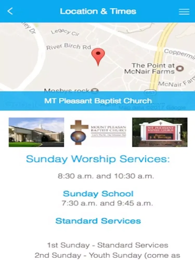 Capturas de tela do Mount Pleasant Baptist iPad 