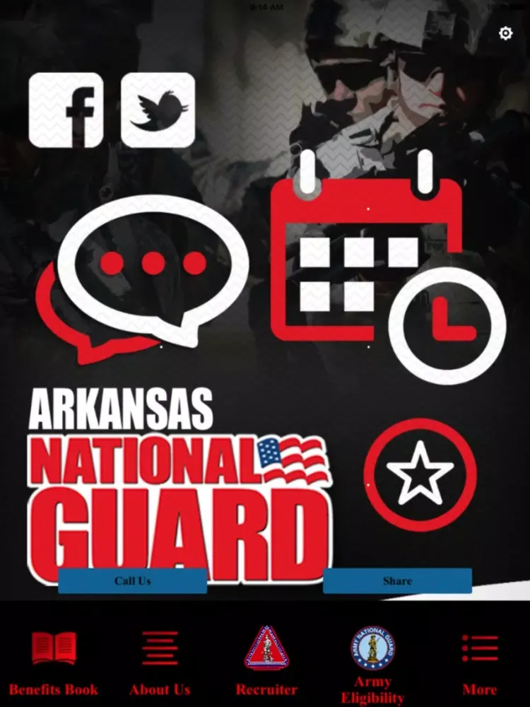 Capturas de tela do Arkansas National Guard iPad 