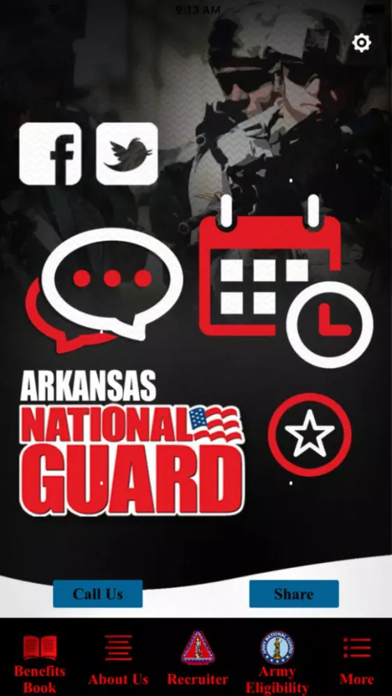 Capturas de tela do Arkansas National Guard