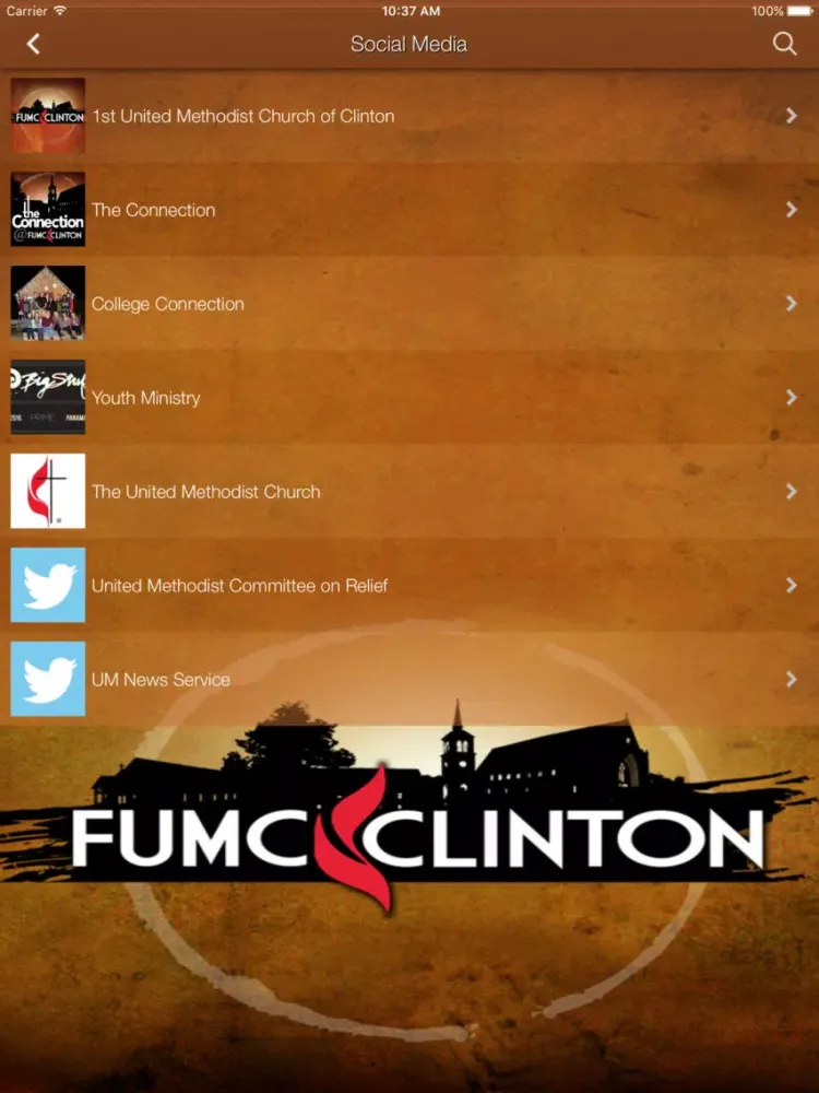 Capturas de pantalla de Clinton FUMC iPad 