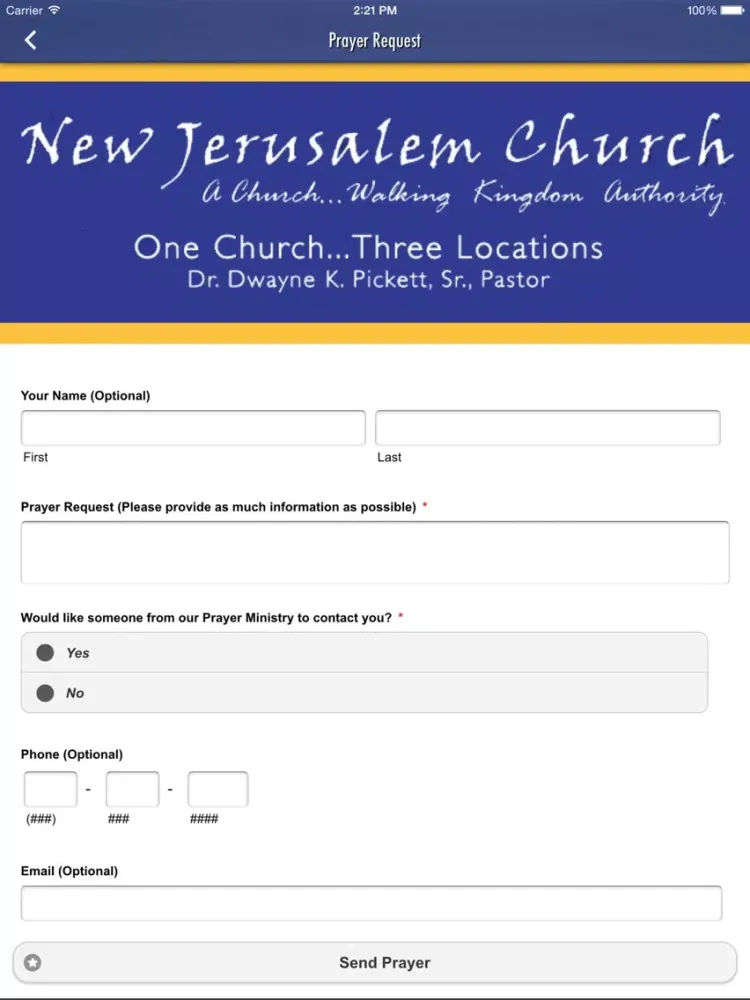 Capturas de pantalla de New Jerusalem Church iPad 