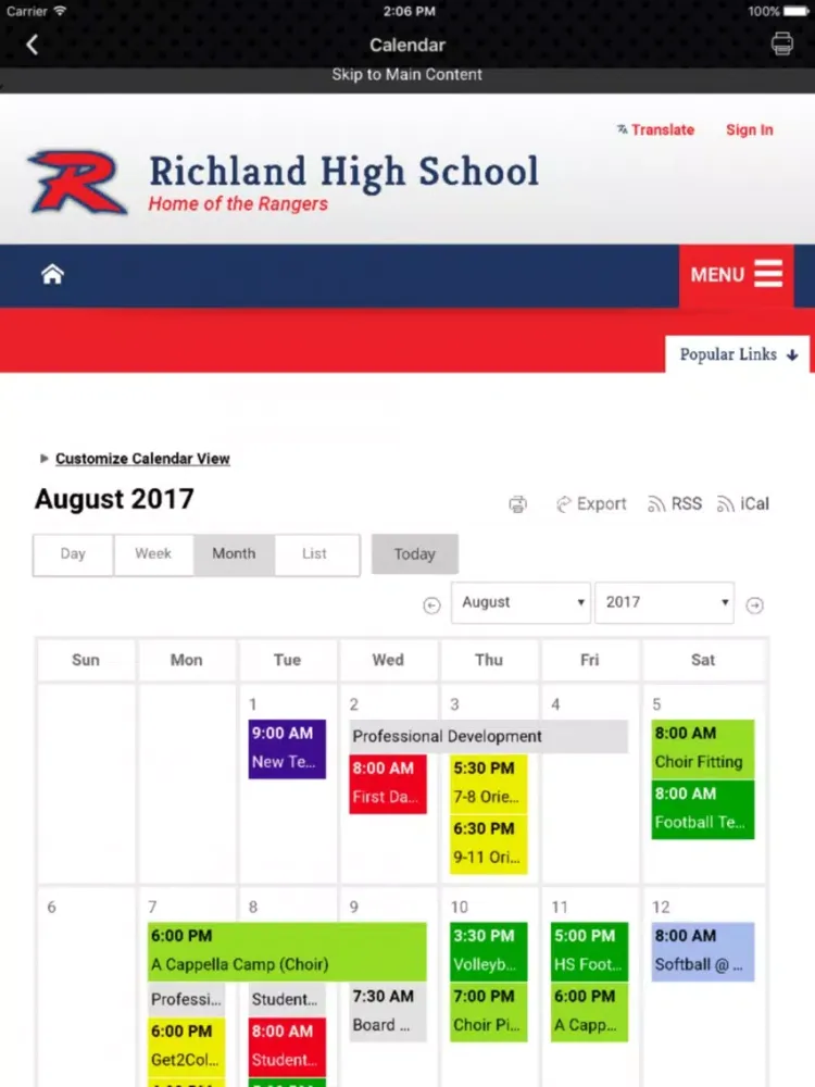 Richland High School iPad  スクリーンショット