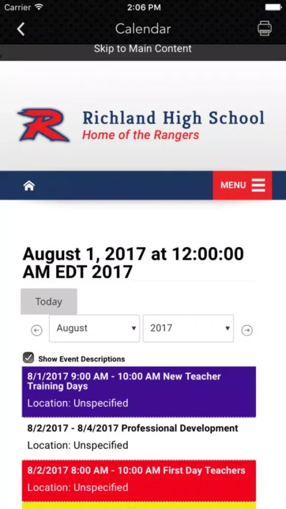 Richland High School スクリーンショット