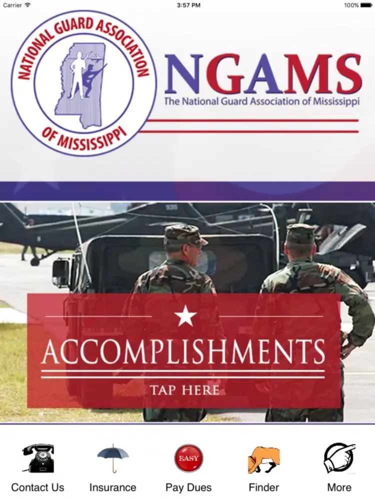 National Guard Association MS iPad  Screenshots