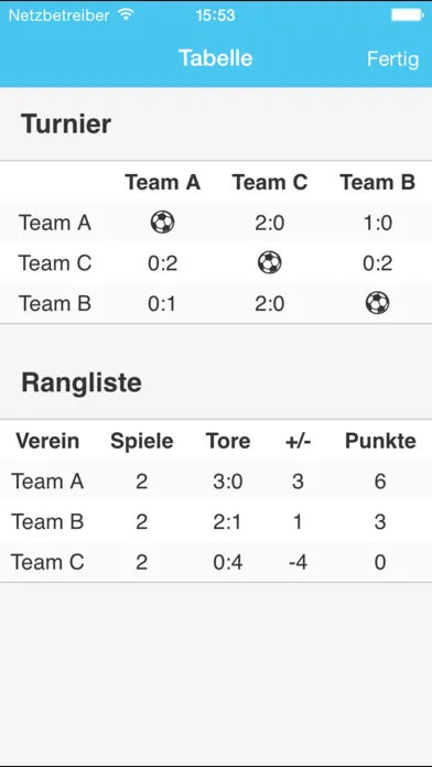 Zrzuty ekranu Standings