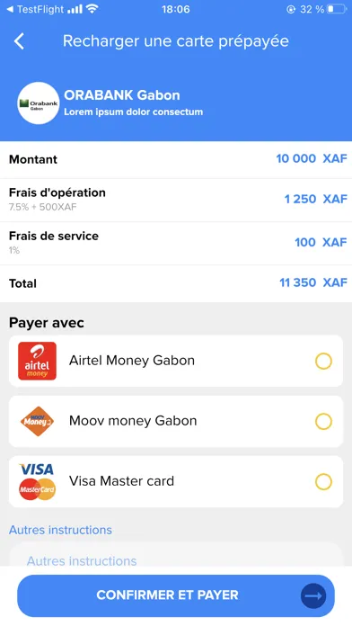 Capturas de tela do Gabon Pay