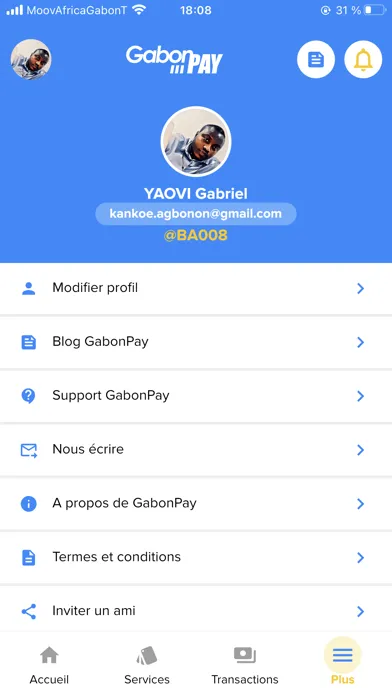 Capturas de tela do Gabon Pay