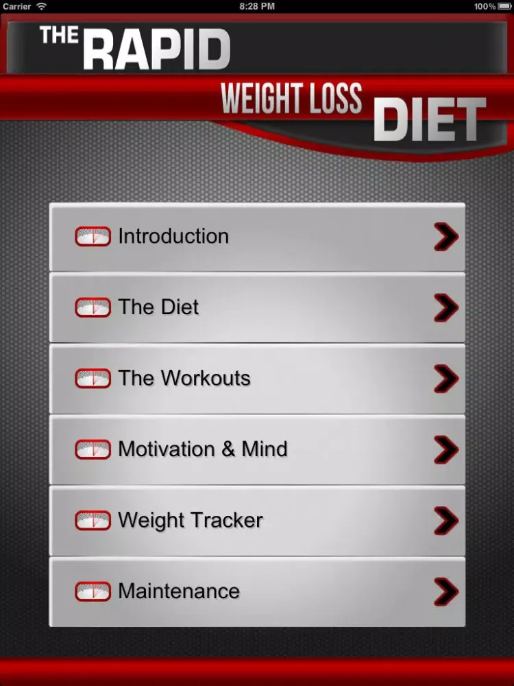 Rapid Weight Loss Diet App iPad  Screenshots