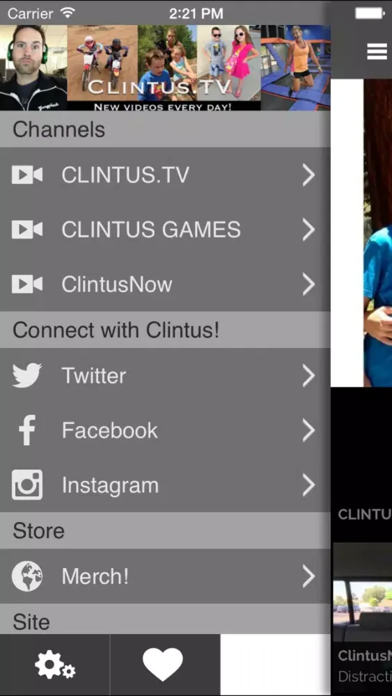 Capturas de tela do ClintusTV