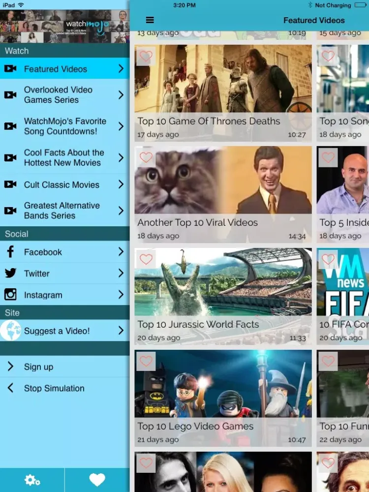 WatchMojo App iPad  Ekran Görüntüleri