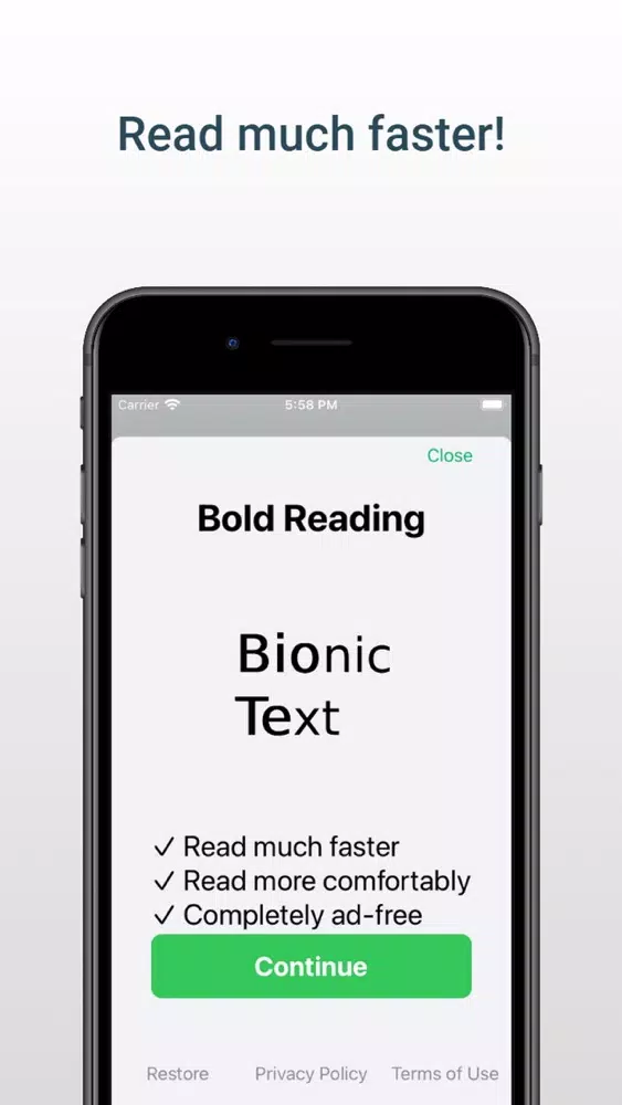 Capturas de pantalla de Bionic Text: Bold Reading