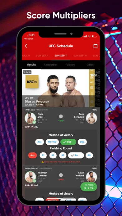 Fanatics Fantasy MMA 스크린샷