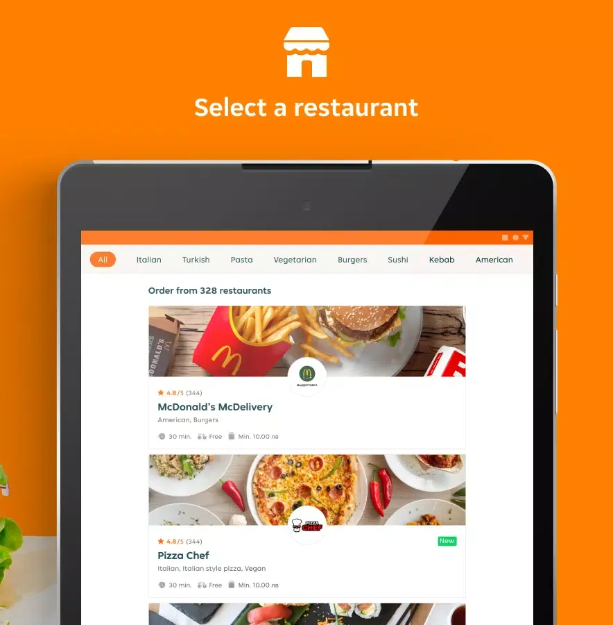 Capturas de pantalla de Takeaway.com - Bulgaria