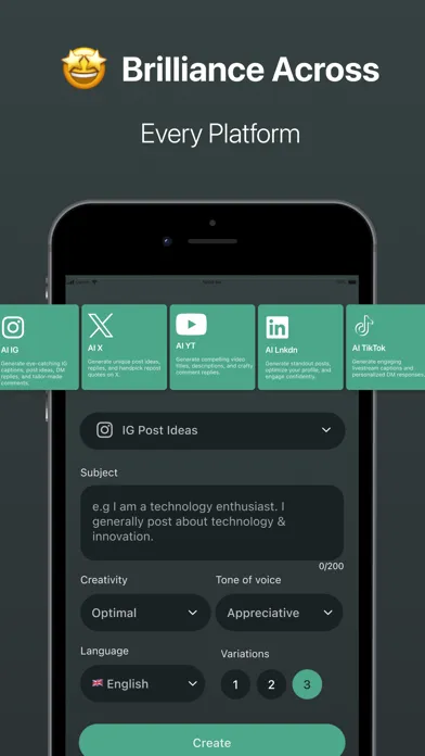 Captures d'écran de GPT Social Media Marketing AI