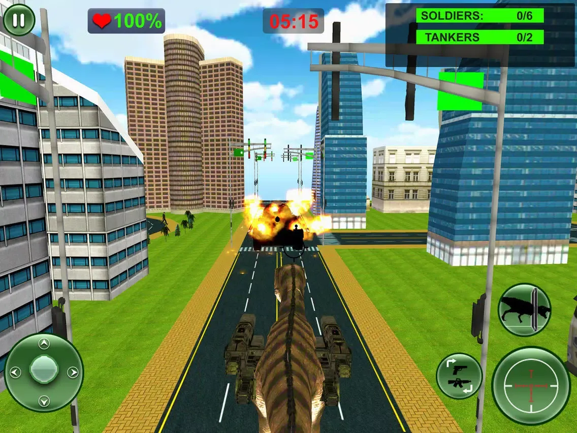 Tangkapan layar Dinosaur Attack Survival City iPad 