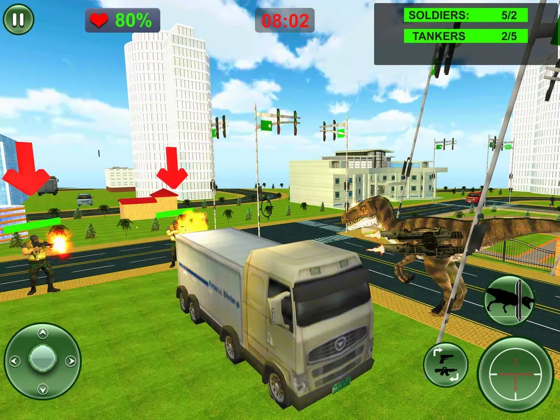 Tangkapan layar Dinosaur Attack Survival City iPad 