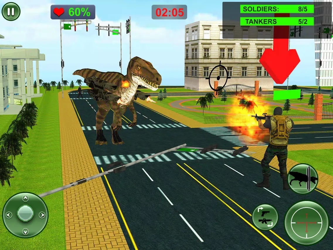 Tangkapan layar Dinosaur Attack Survival City iPad 