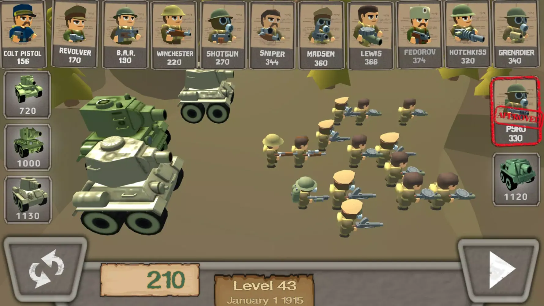 Capturas de tela do WW1 Battle Simulator