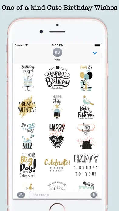 Happy Birthday Card Wishes For iMessage应用截图